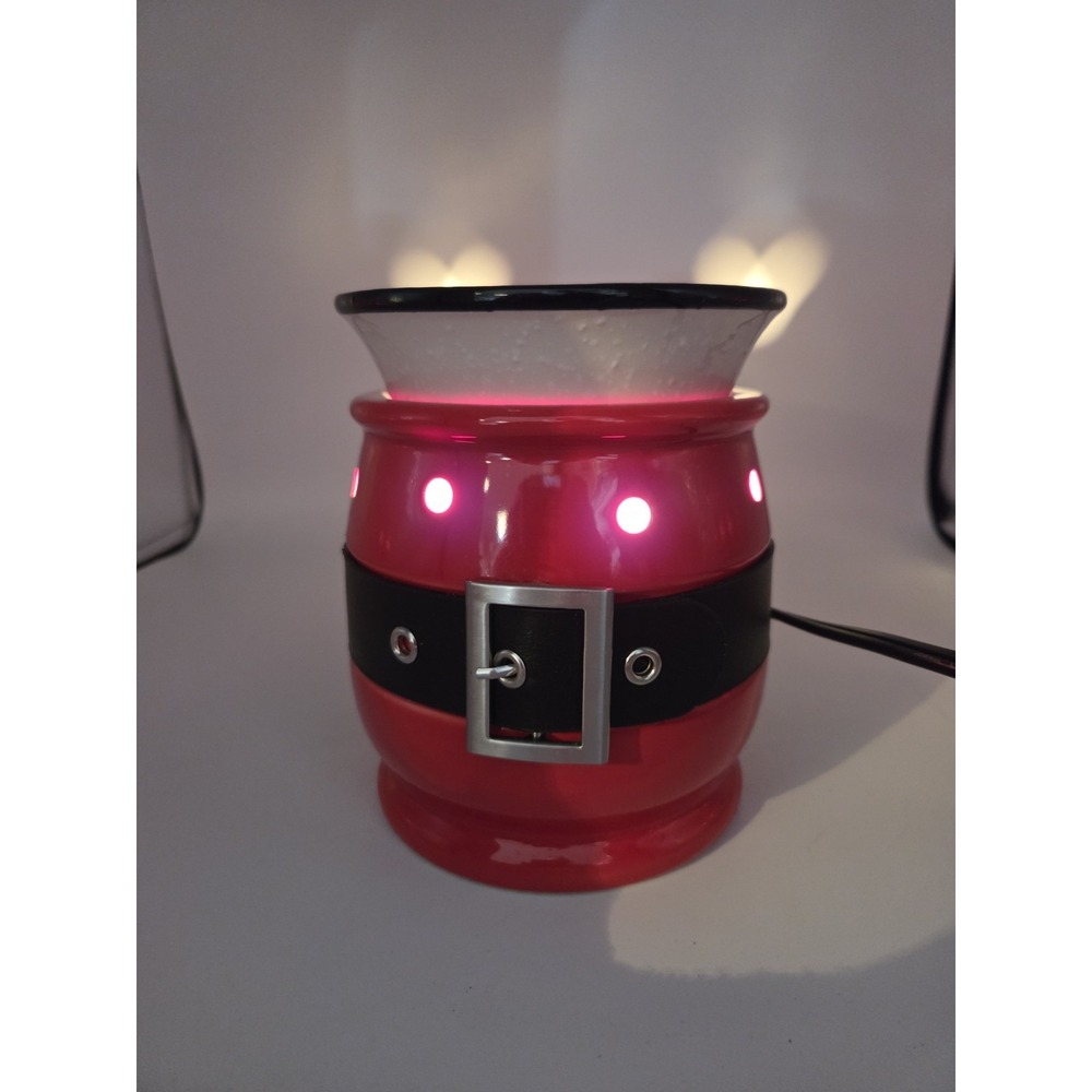 Scentsy Jolly Full Size Warmer Santa Suit Retired Red Black Belt In Box - Picture 8 of 8